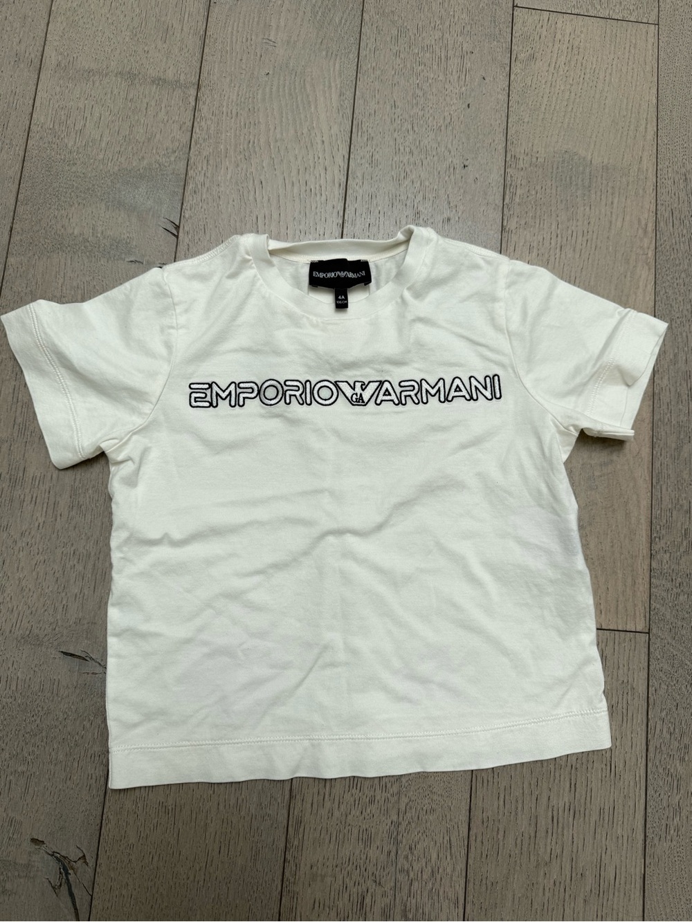 Emporio Armani white Short Sleeve Logo Tee for Kids